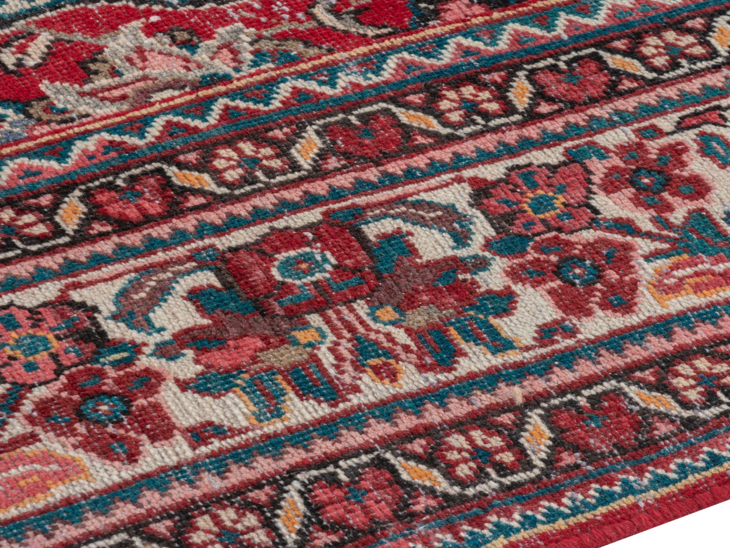 Persian Mahal oversized rug in deep red and muted pink, view 6 of 23