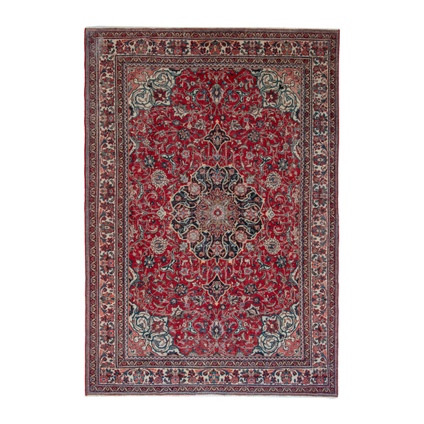 Persian Mahal oversized rug in deep red and muted pink, 9'6" x 13'7"