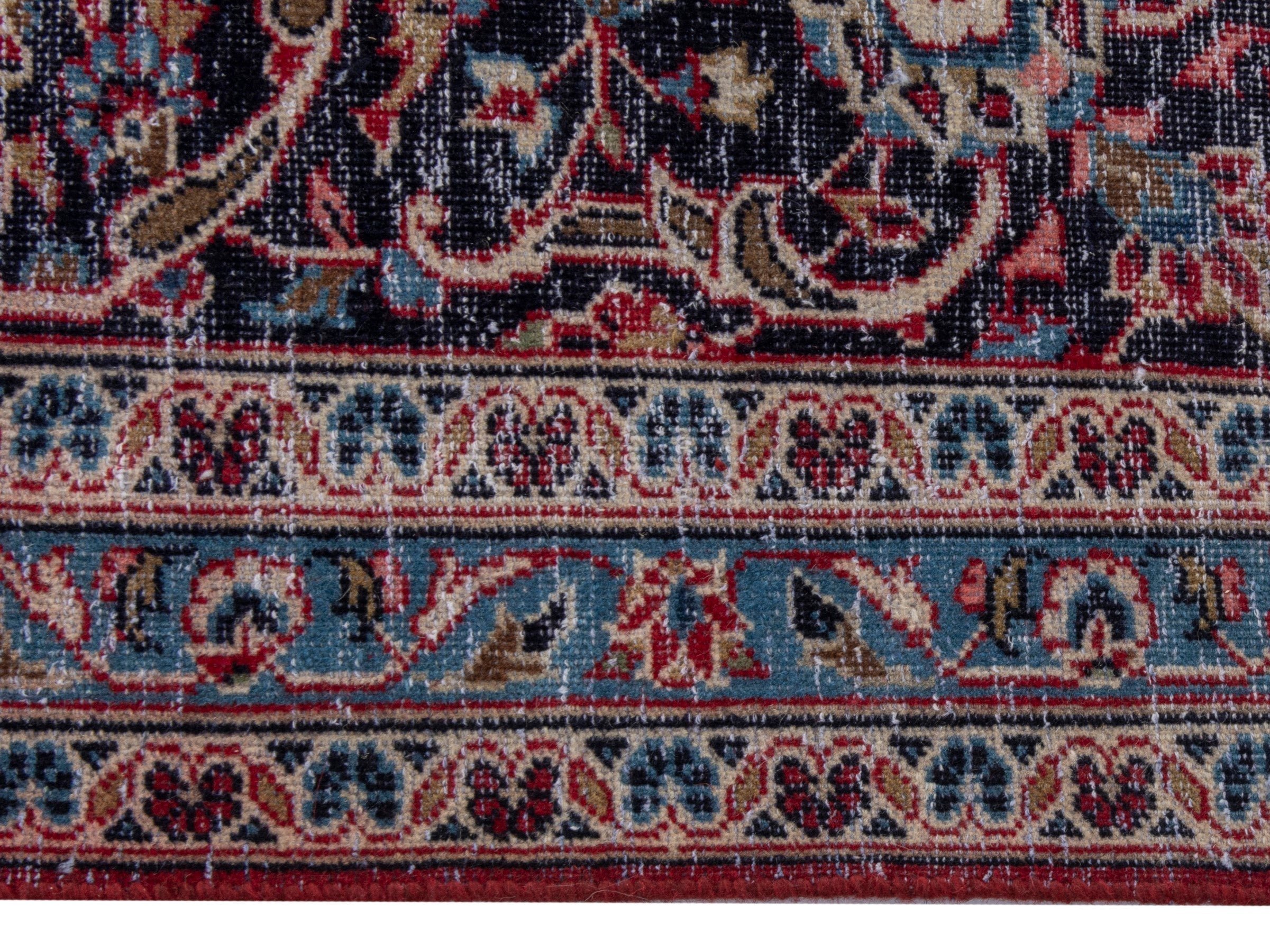 Persian Kashan oversized rug in deep red and dark brown, view 10 of 21