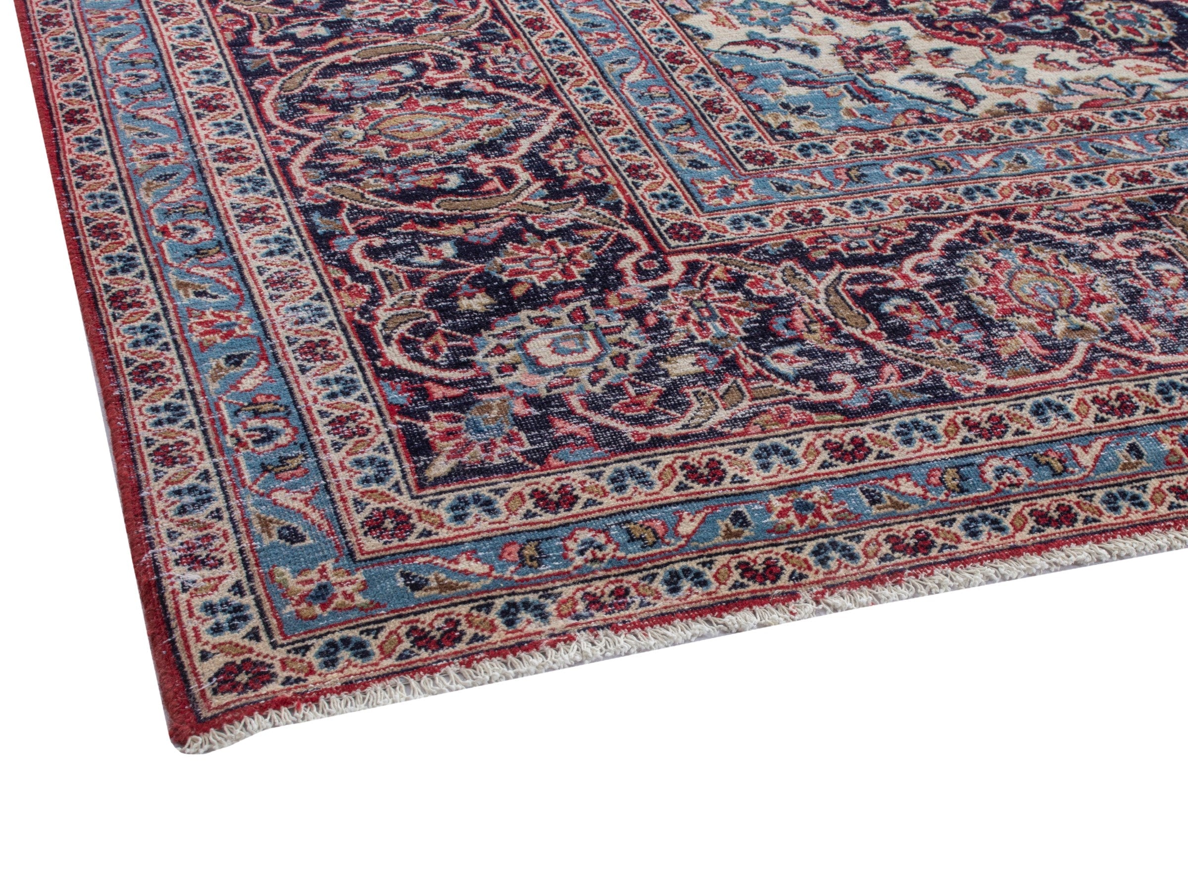 Persian Kashan oversized rug in deep red and dark brown, view 5 of 21
