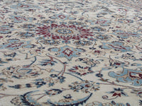 Persian Nain oversized rug in cream and dusty blue, view 11 of 20