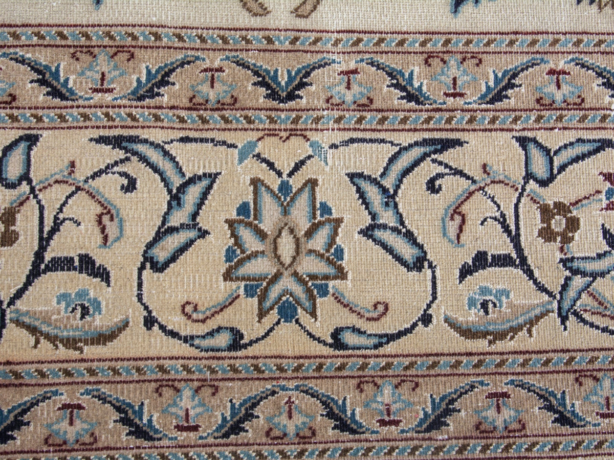 Persian Nain oversized rug in cream and dusty blue, view 12 of 20