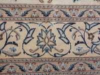 Persian Nain oversized rug in cream and dusty blue, view 12 of 20