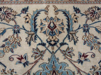 Persian Nain oversized rug in cream and dusty blue, view 13 of 20