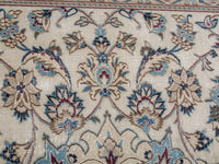 Persian Nain oversized rug in cream and dusty blue, view 14 of 20