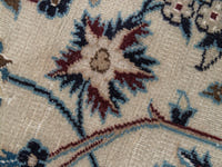 Persian Nain oversized rug in cream and dusty blue, view 15 of 20
