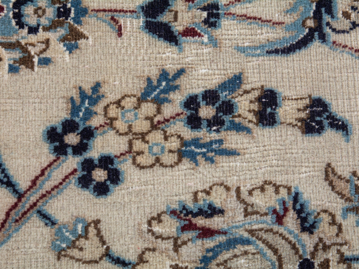Persian Nain oversized rug in cream and dusty blue, view 16 of 20
