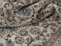 Persian Nain oversized rug in cream and dusty blue, view 18 of 20
