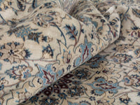 Persian Nain oversized rug in cream and dusty blue, view 19 of 20
