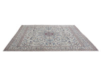Persian Nain oversized rug in cream and dusty blue, view 4 of 20