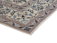 Persian Nain oversized rug in cream and dusty blue, view 7 of 20