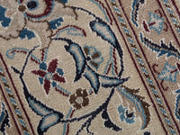 Persian Nain oversized rug in cream and dusty blue, view 8 of 20
