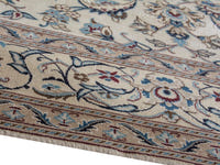 Persian Nain oversized rug in cream and dusty blue, view 9 of 20