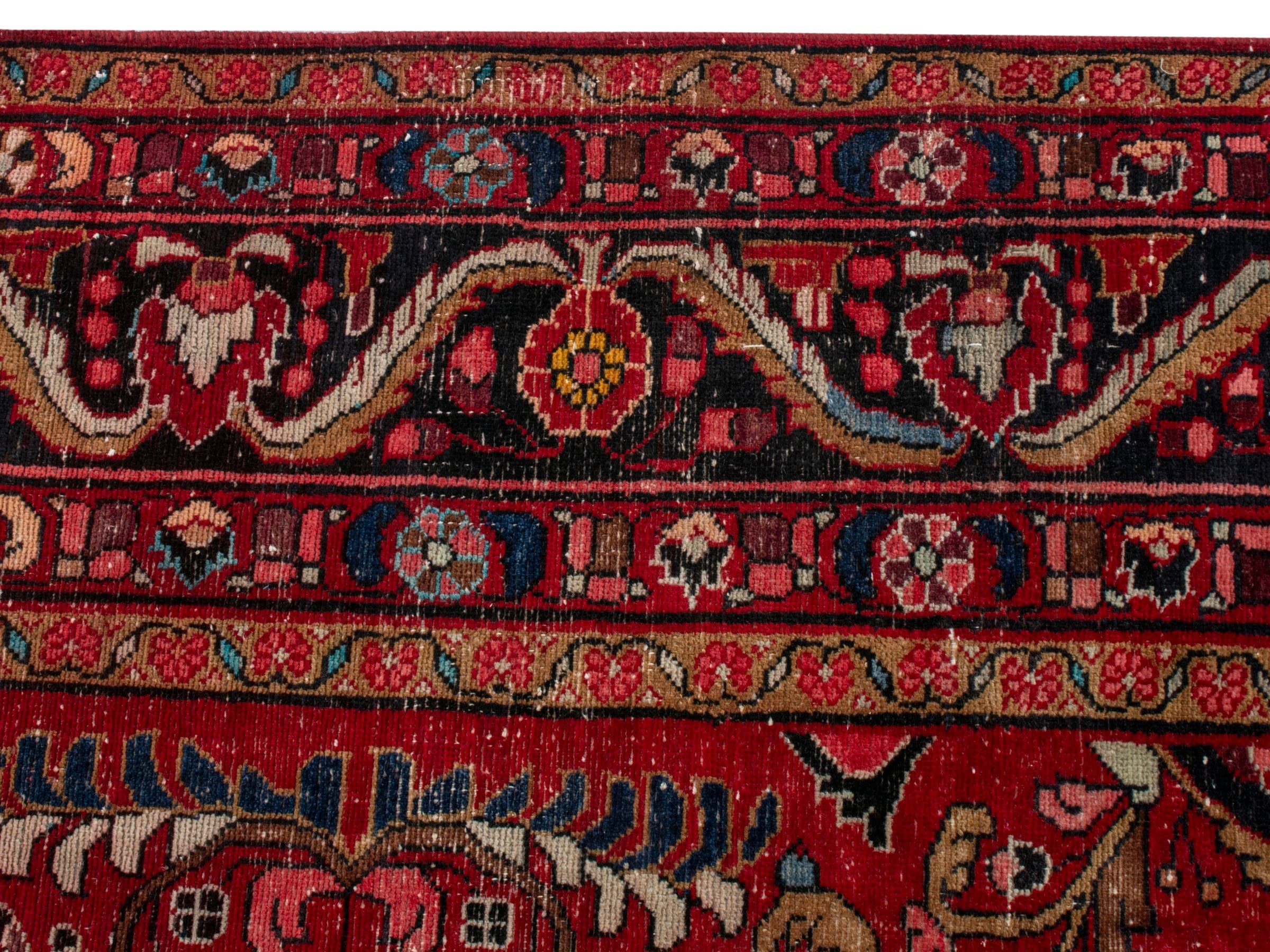 Persian Lilihan area rug in deep red and dark blue, view 14 of 24