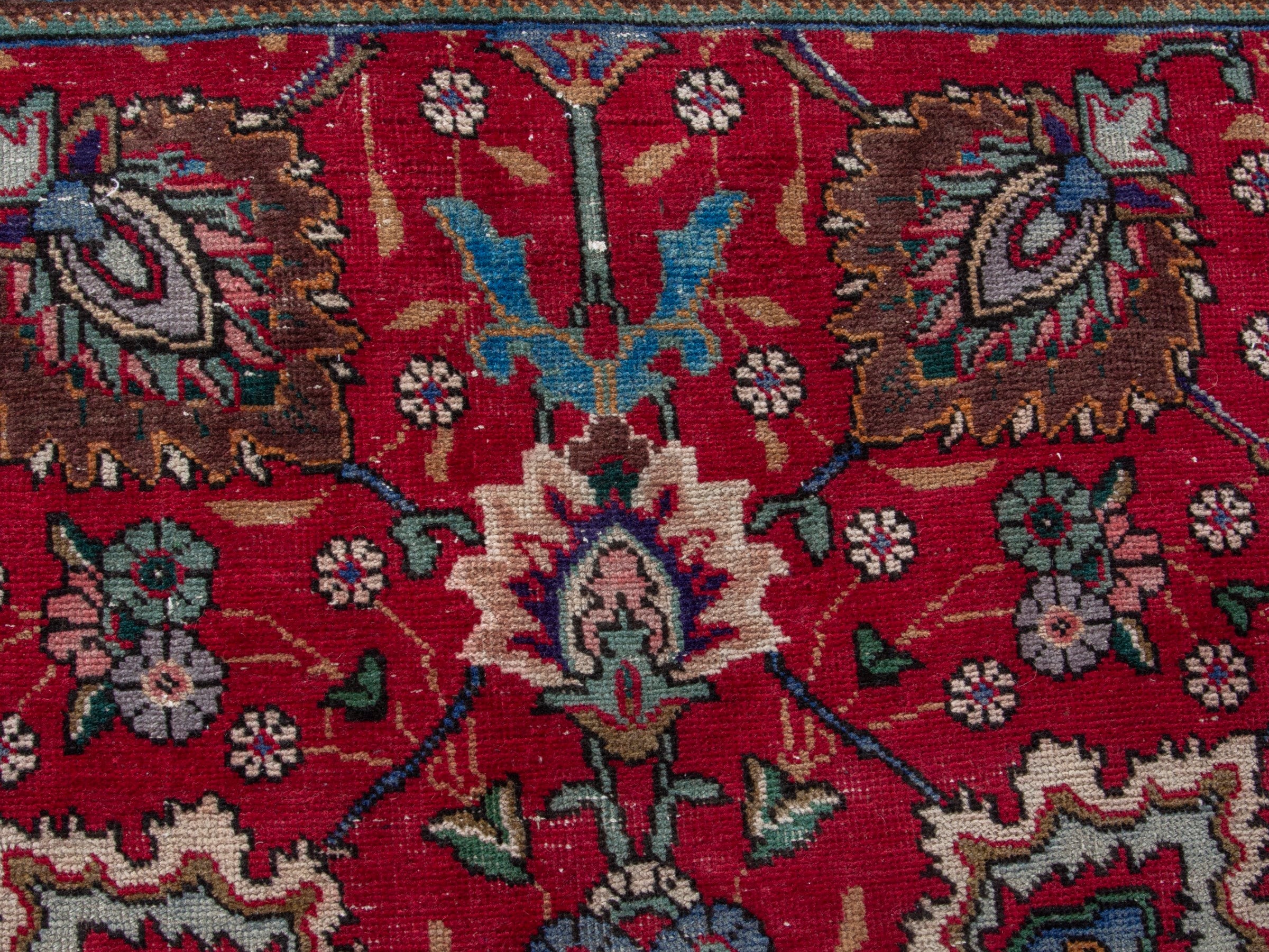 Persian Tabriz oversized rug in deep red and burgundy, view 12 of 20