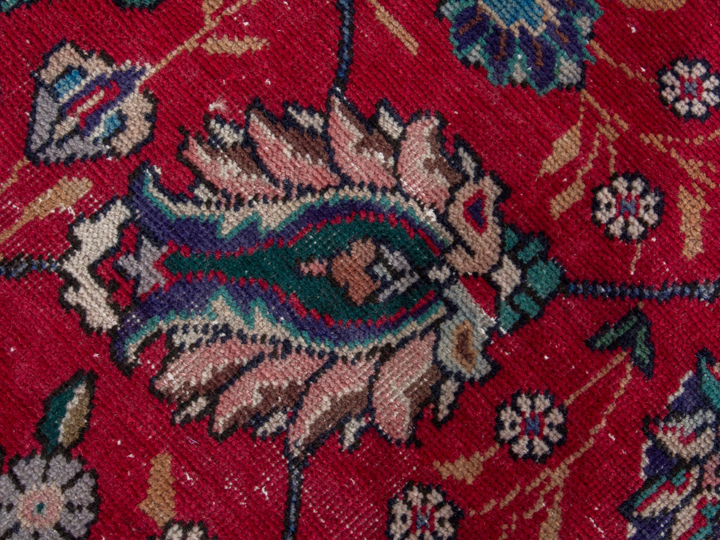 Persian Tabriz oversized rug in deep red and burgundy, view 13 of 20