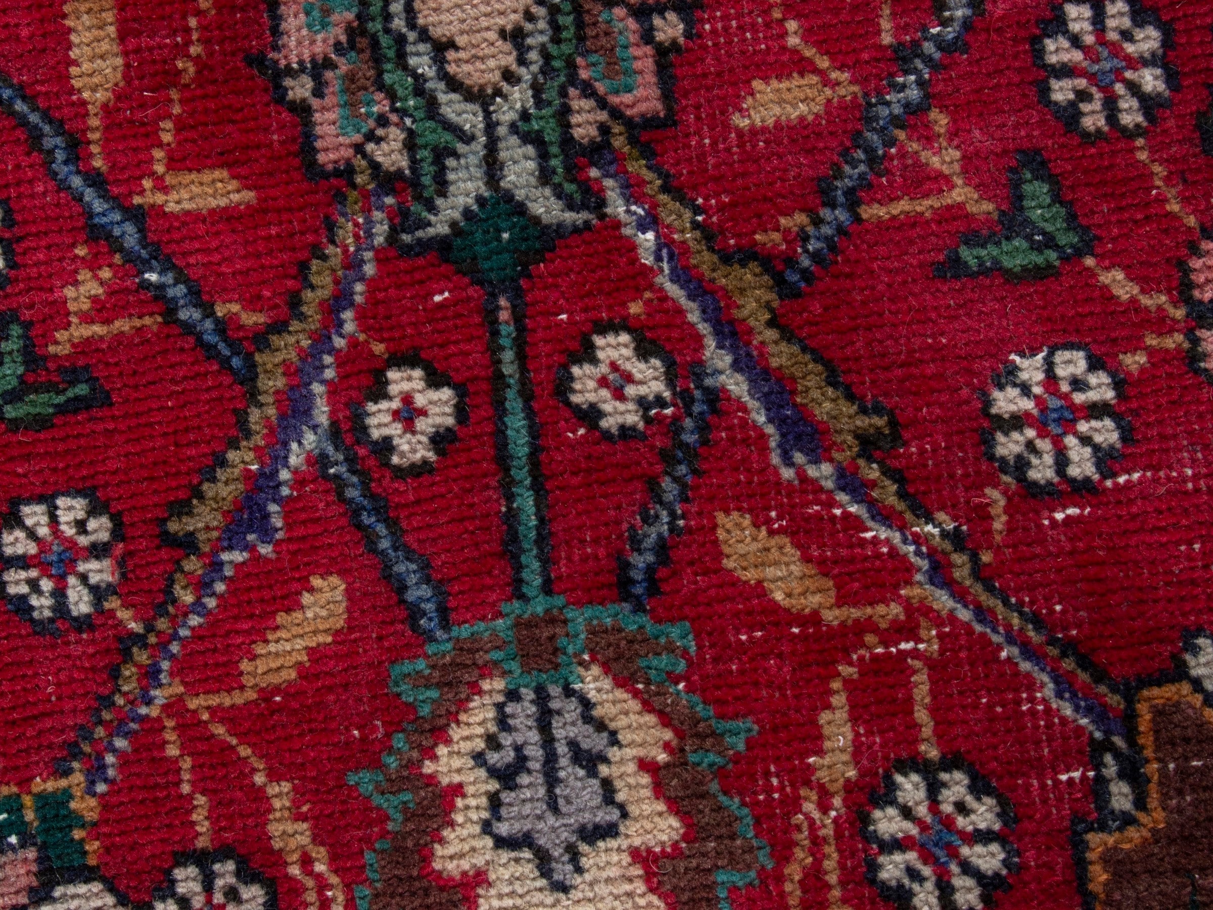 Persian Tabriz oversized rug in deep red and burgundy, view 14 of 20