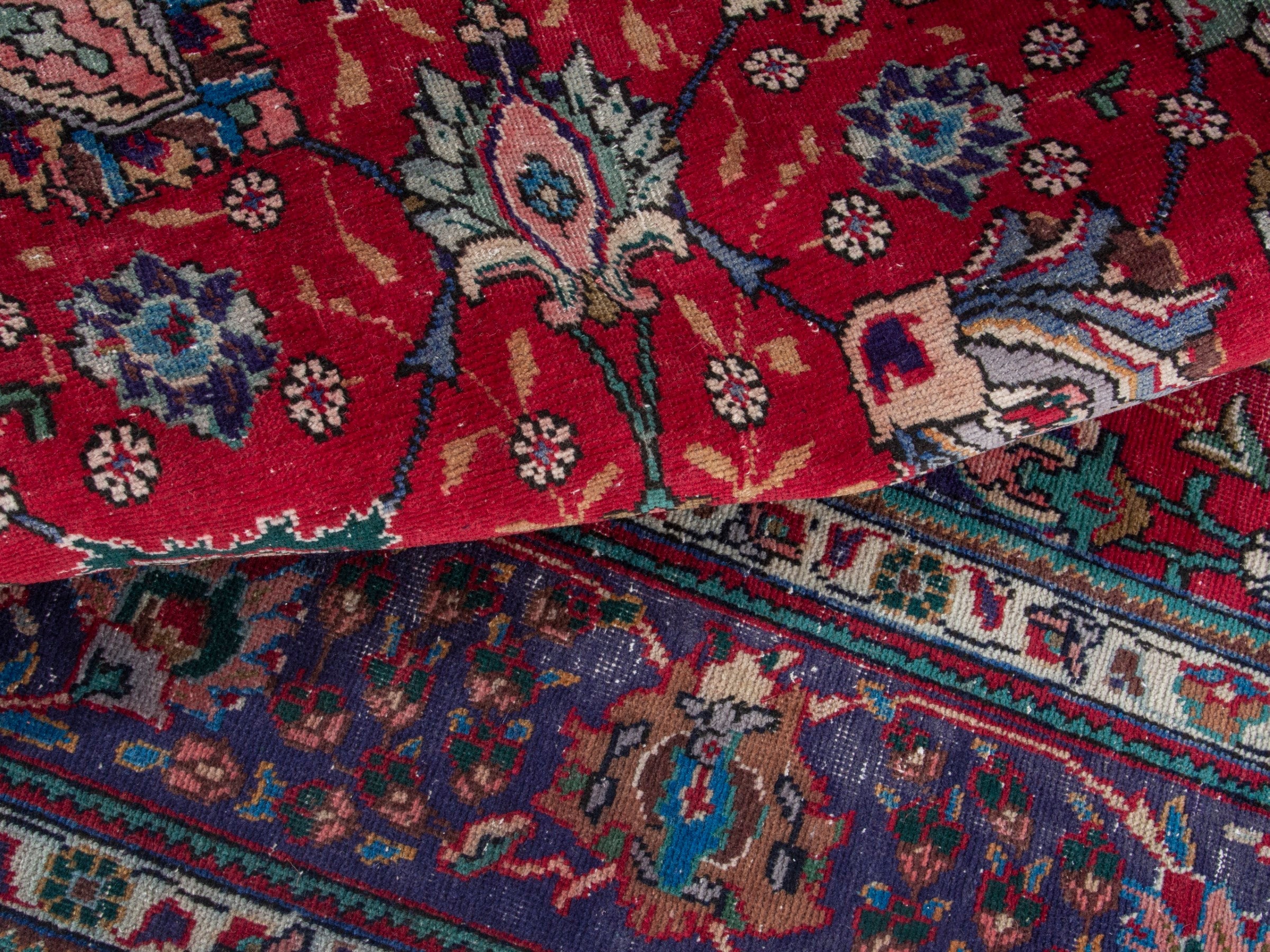 Persian Tabriz oversized rug in deep red and burgundy, view 16 of 20