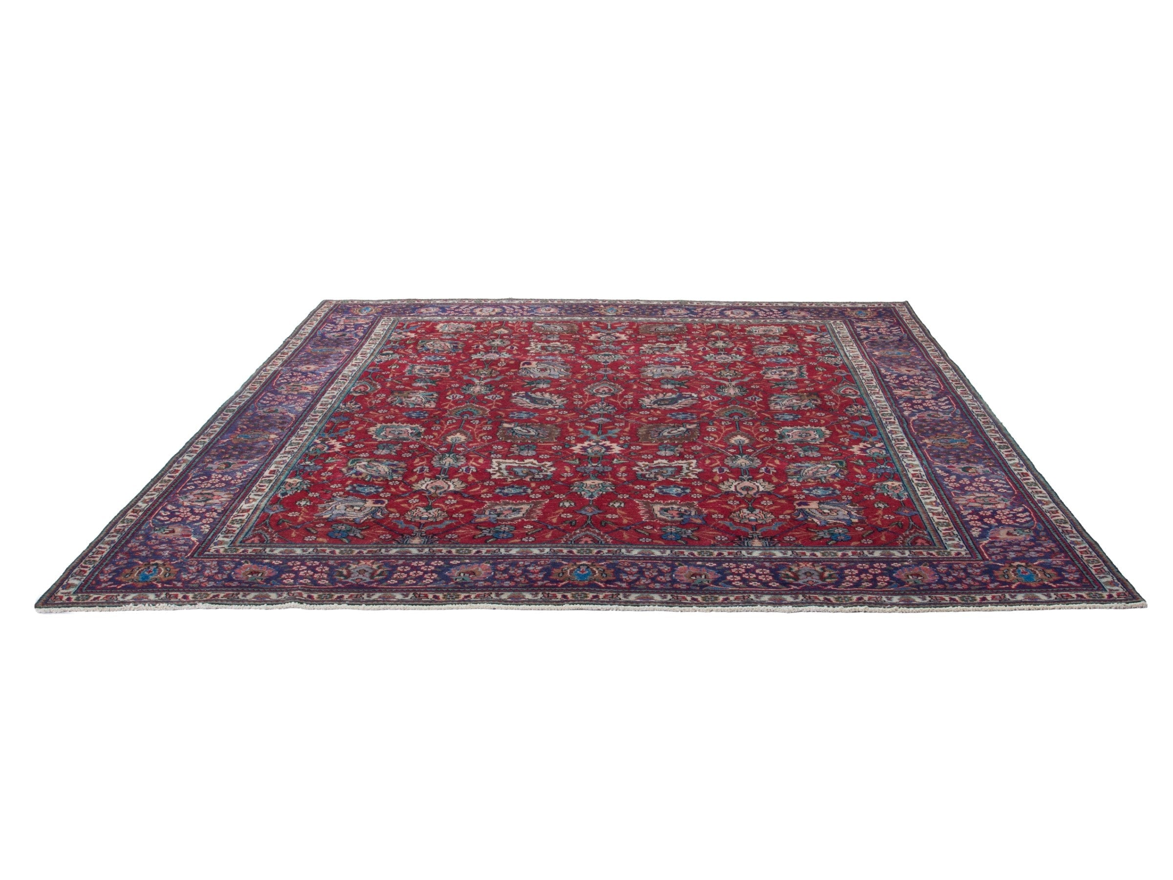 Persian Tabriz oversized rug in deep red and burgundy, view 2 of 20