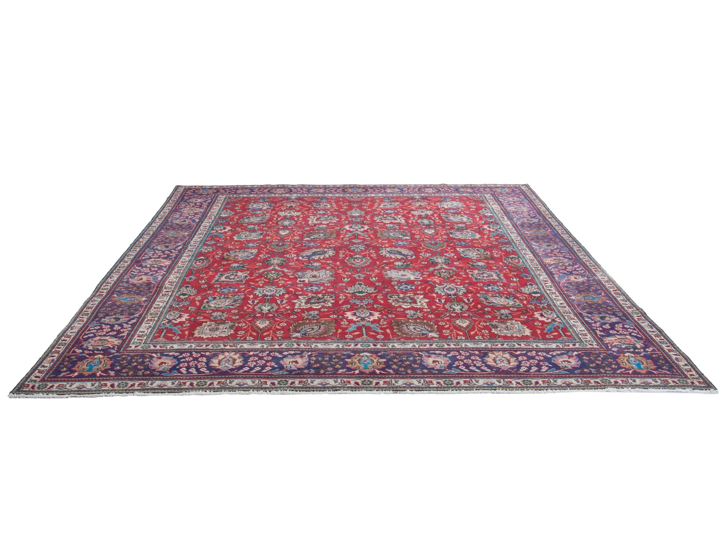 Persian Tabriz oversized rug in deep red and burgundy, view 3 of 20