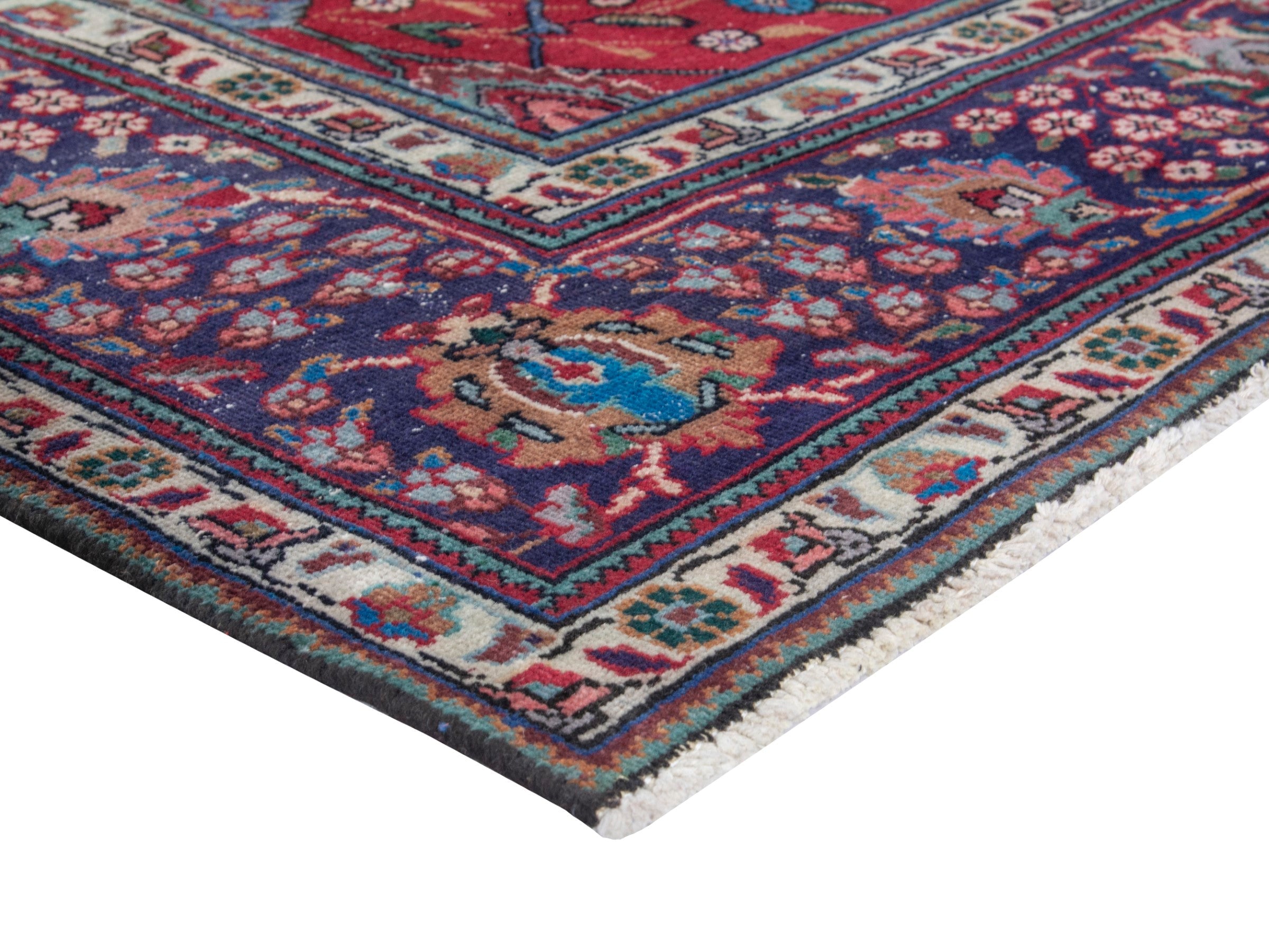 Persian Tabriz oversized rug in deep red and burgundy, view 5 of 20