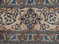 Persian Nain area rug in navy and cream, view 12 of 21