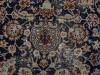 Persian Nain area rug in navy and cream, view 13 of 21