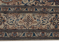 Persian Nain area rug in navy and cream, view 6 of 21