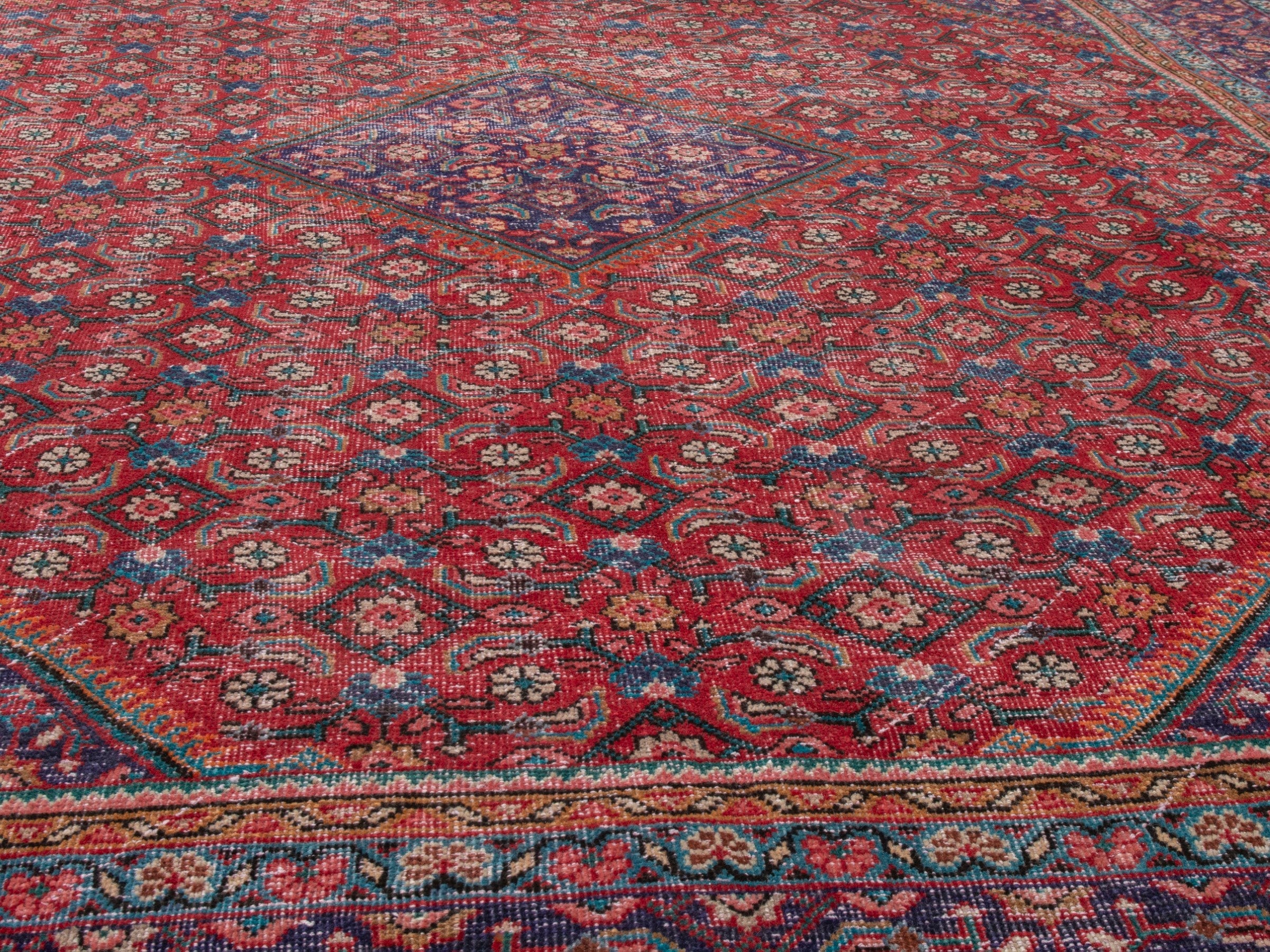 Persian Mahal oversized rug in deep red and burgundy, view 8 of 21