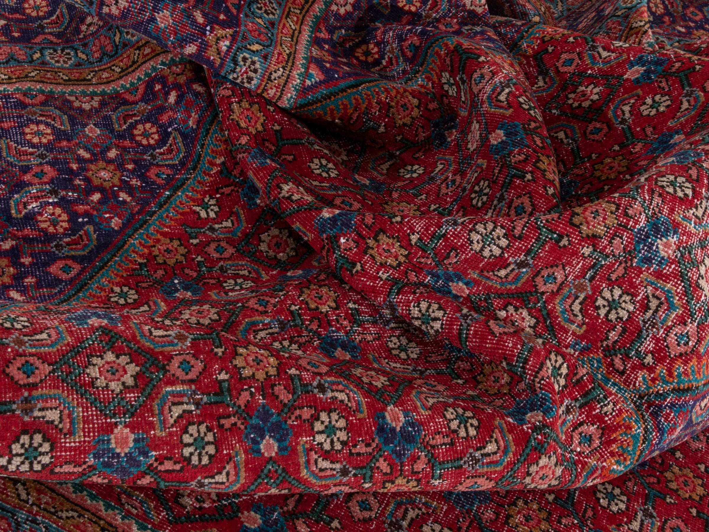 Persian Mahal oversized rug in deep red and burgundy, view 17 of 21