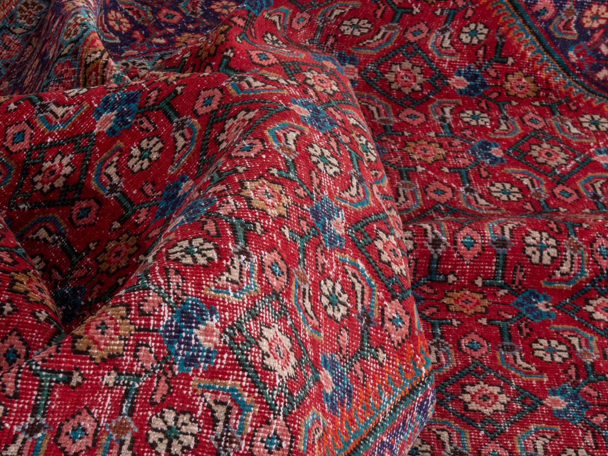 Persian Mahal oversized rug in deep red and burgundy, view 18 of 21
