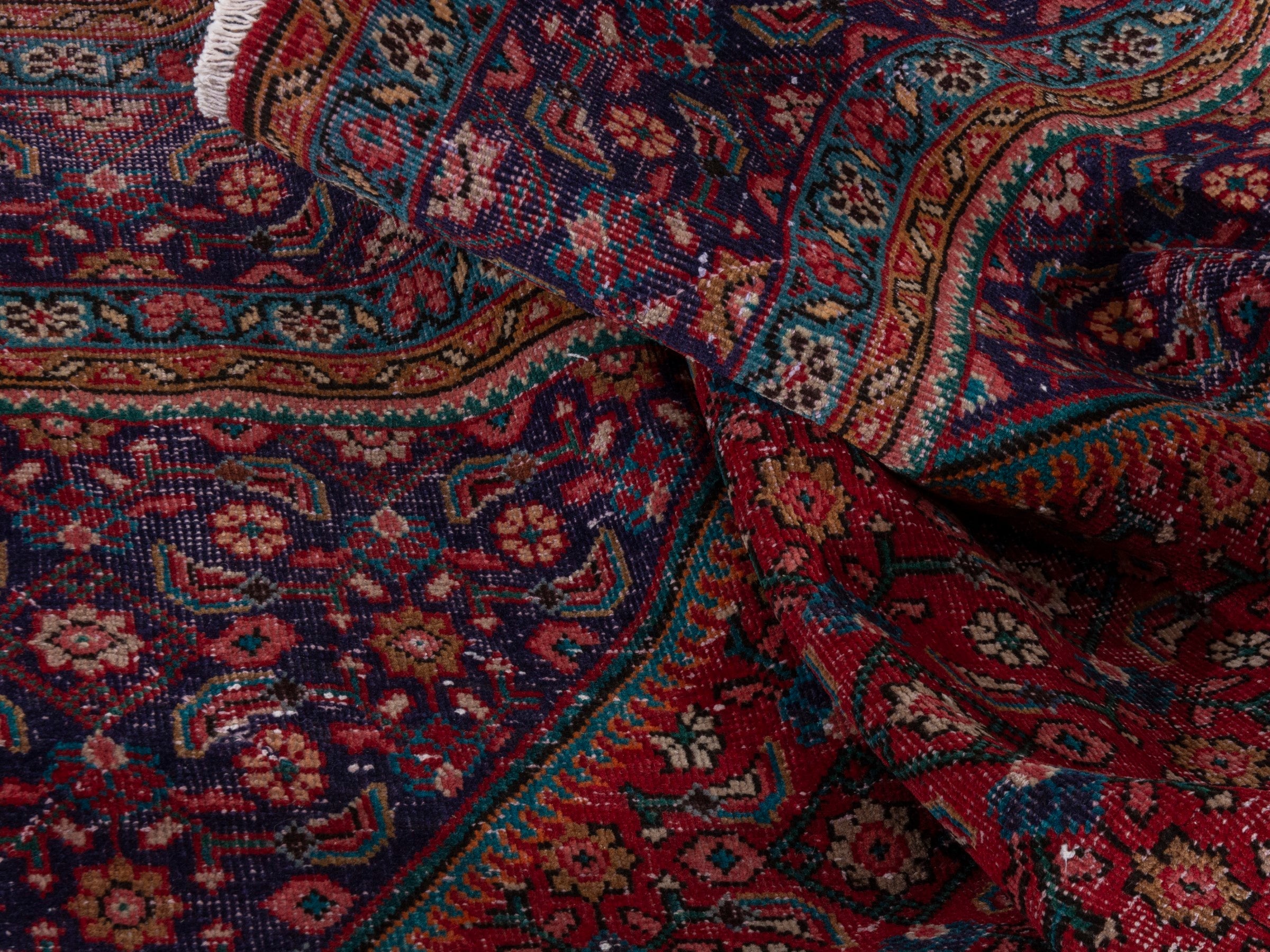 Persian Mahal oversized rug in deep red and burgundy, view 19 of 21
