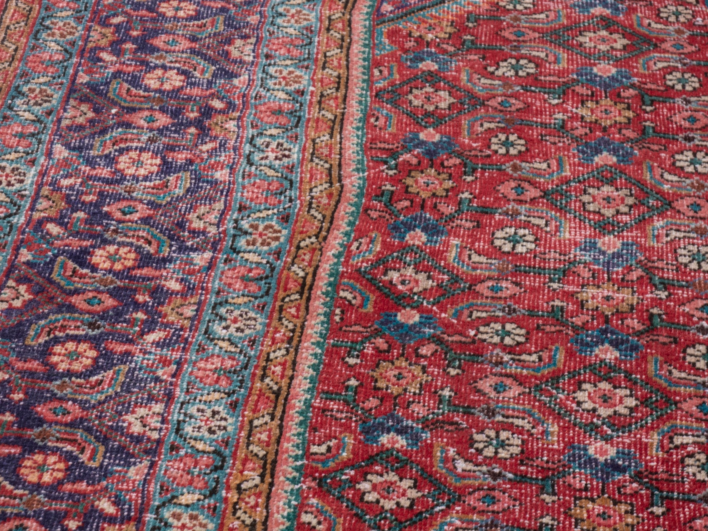 Persian Mahal oversized rug in deep red and burgundy, view 9 of 21