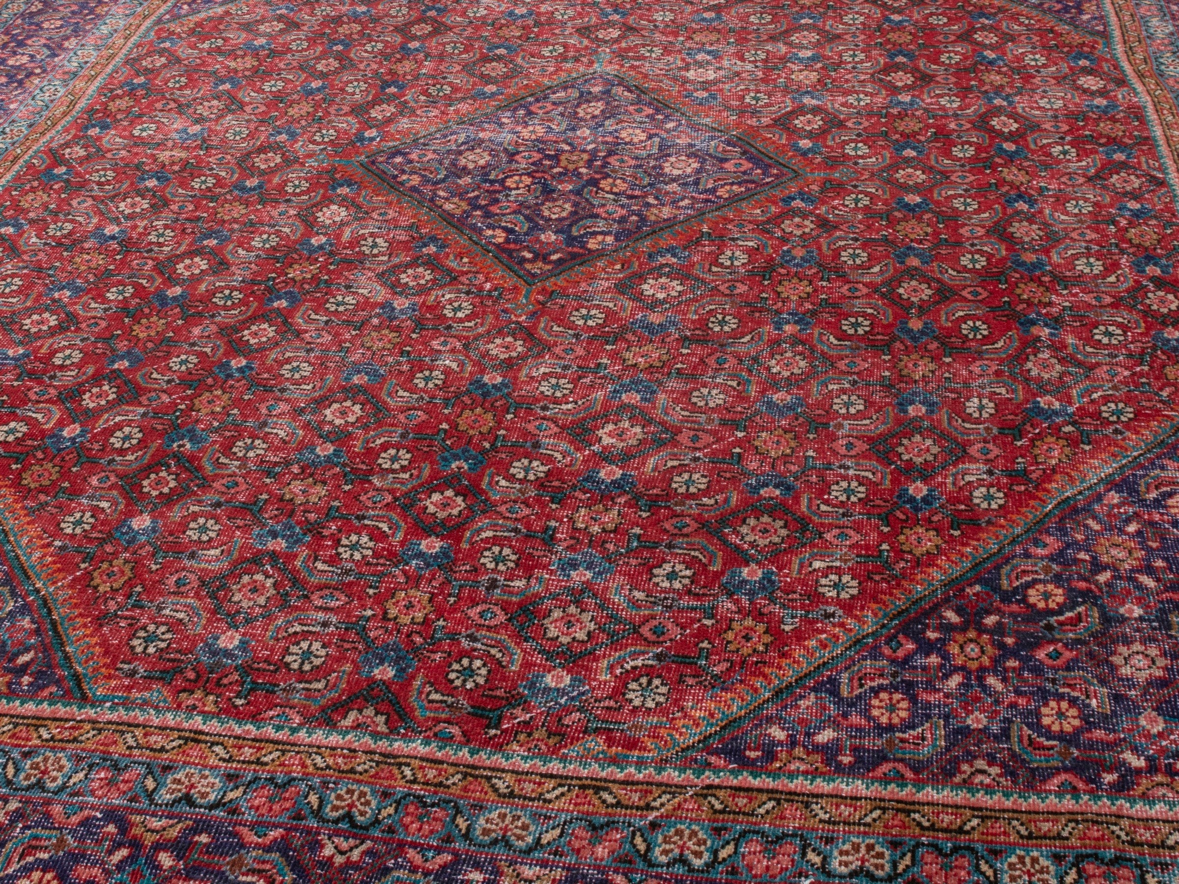 Persian Mahal oversized rug in deep red and burgundy, view 7 of 21