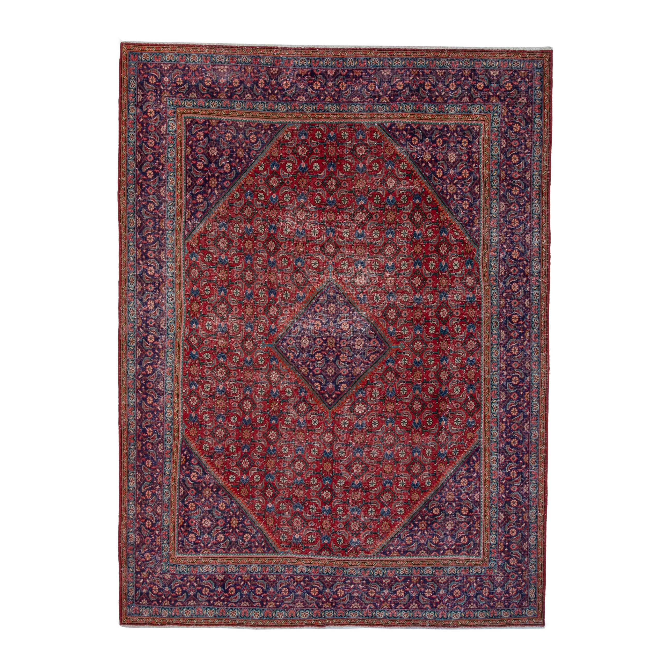 Persian Mahal oversized rug in deep red and burgundy, 9'10" x 12'6"