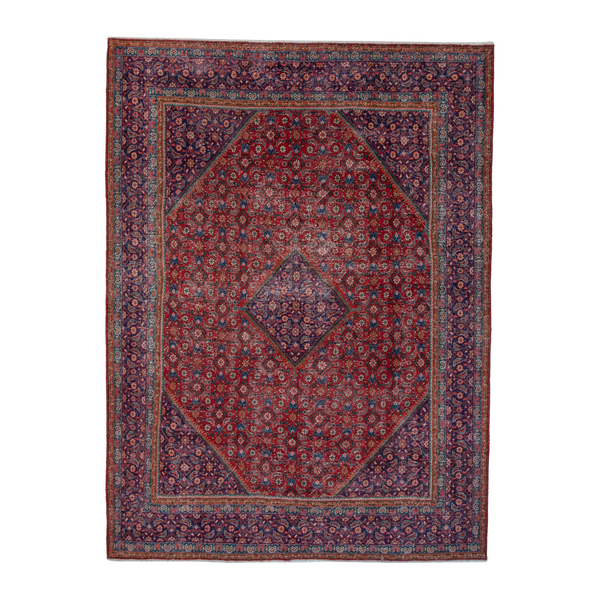 Persian Mahal oversized rug in deep red and burgundy, 9'10" x 12'6"