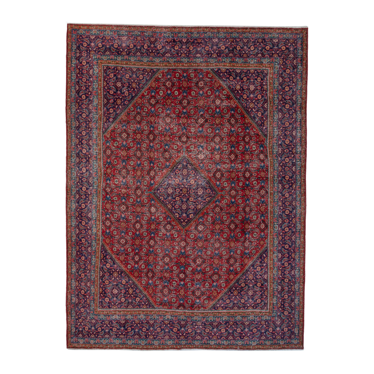 Persian Mahal oversized rug in deep red and burgundy, 9'10" x 12'6"