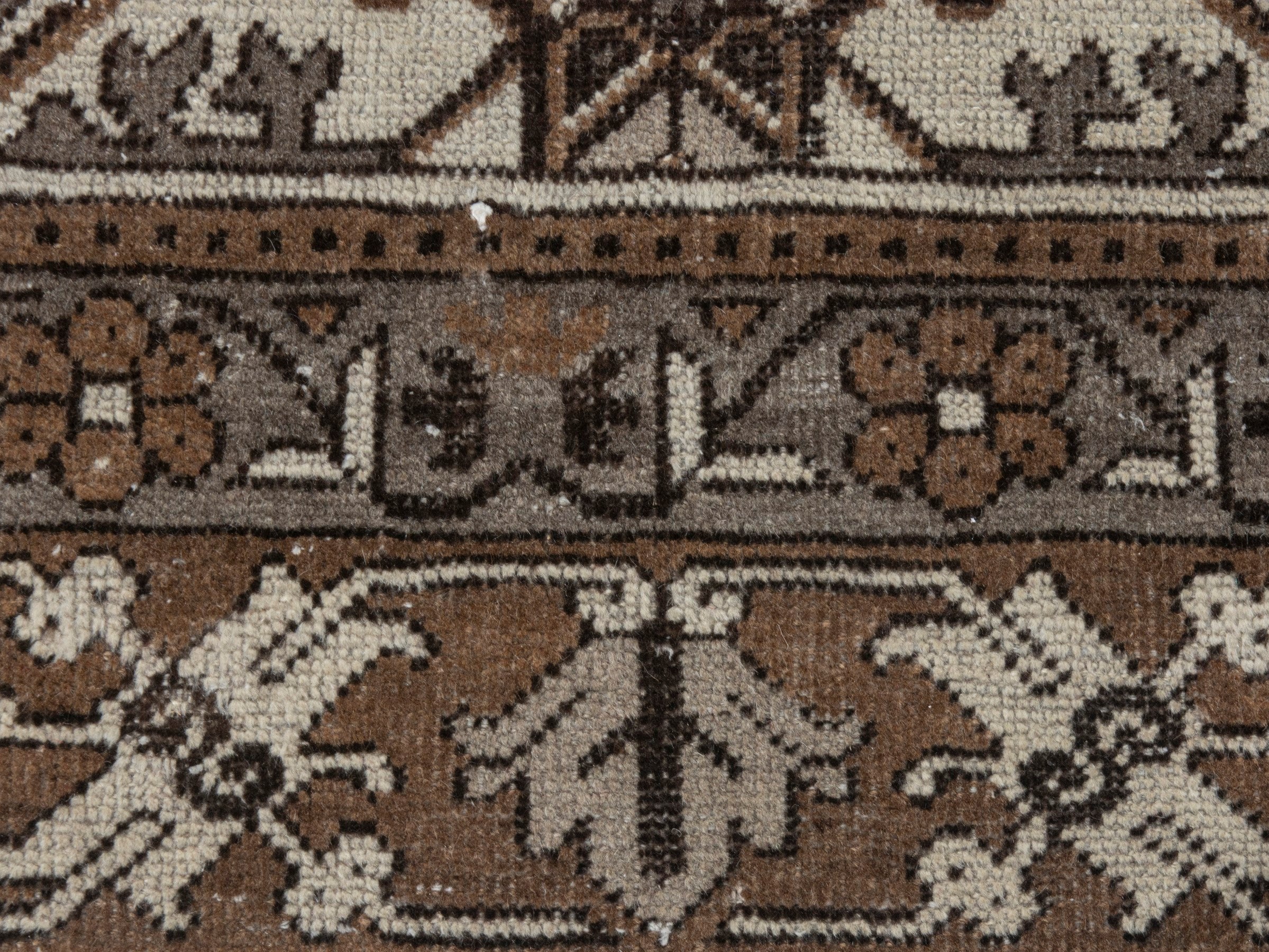 Persian Ferdos oversized rug in cream and dark brown, view 11 of 21