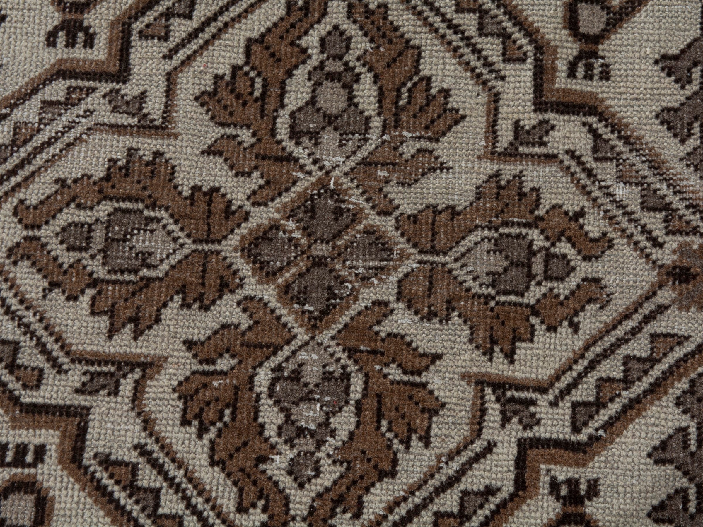 Persian Ferdos oversized rug in cream and dark brown, view 12 of 21