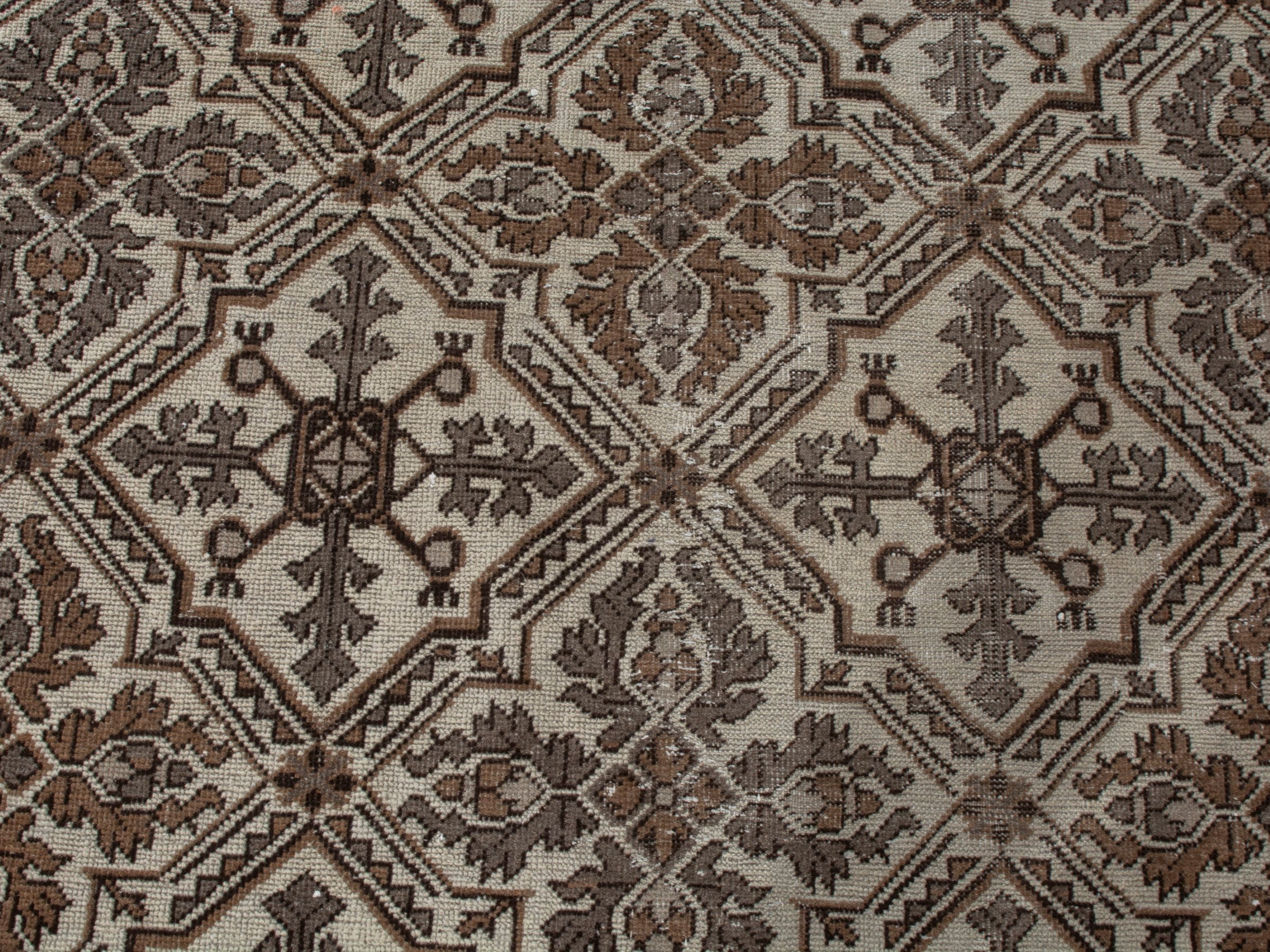 Persian Ferdos oversized rug in cream and dark brown, view 13 of 21