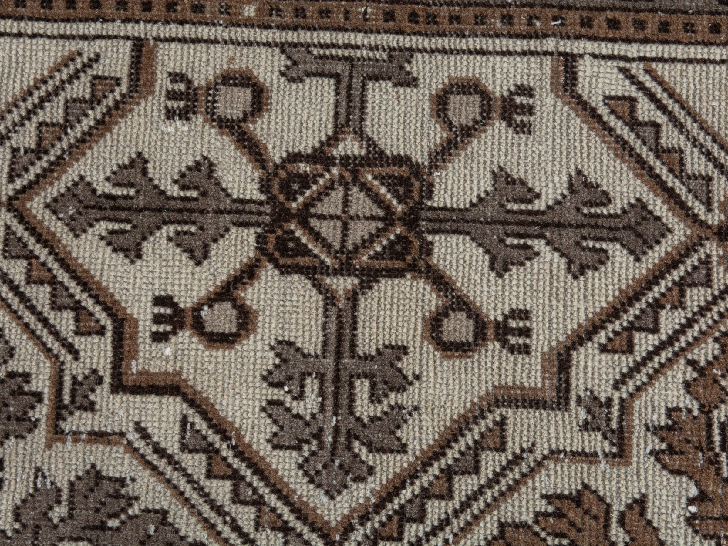 Persian Ferdos oversized rug in cream and dark brown, view 14 of 21