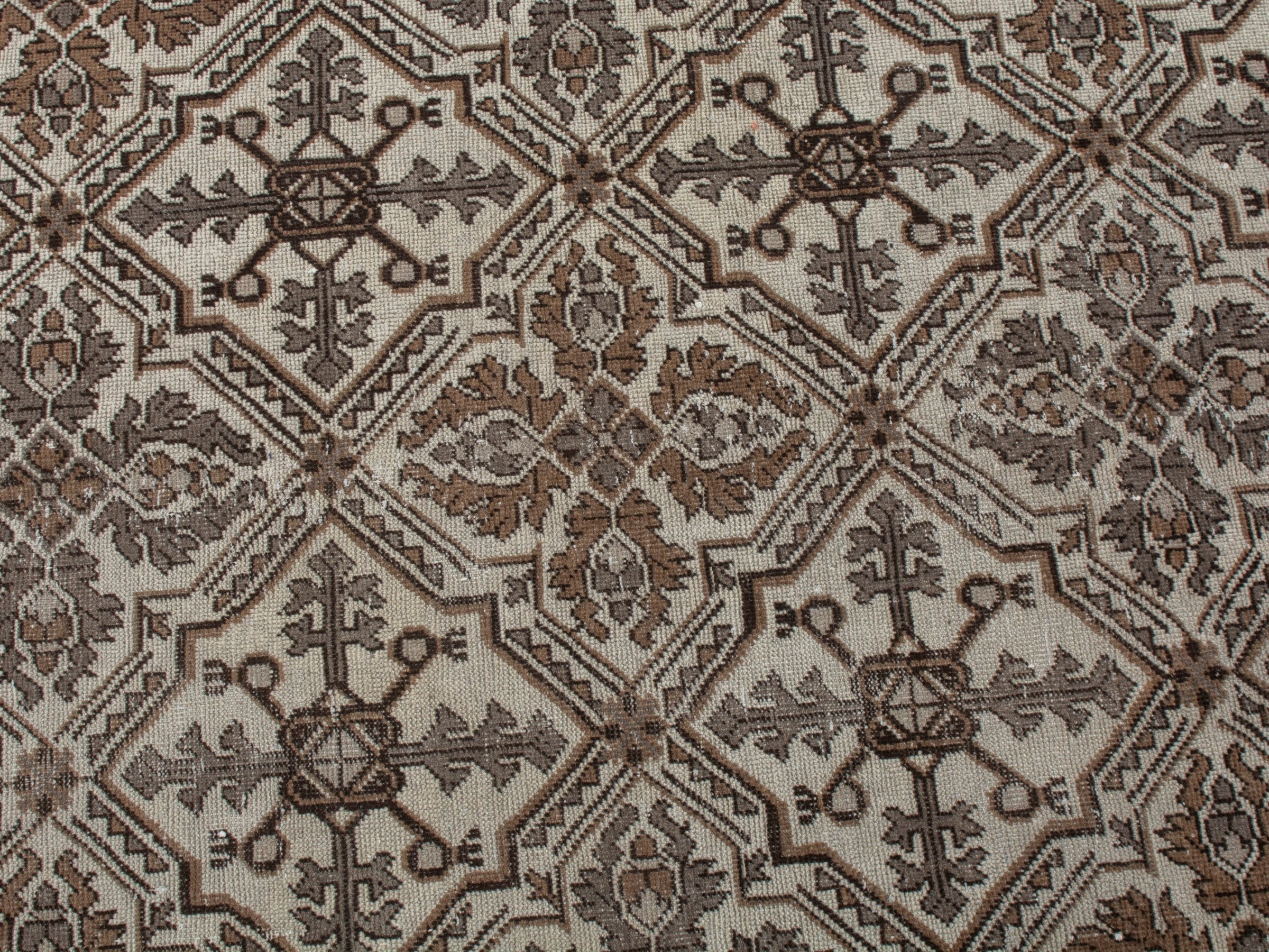 Persian Ferdos oversized rug in cream and dark brown, view 16 of 21