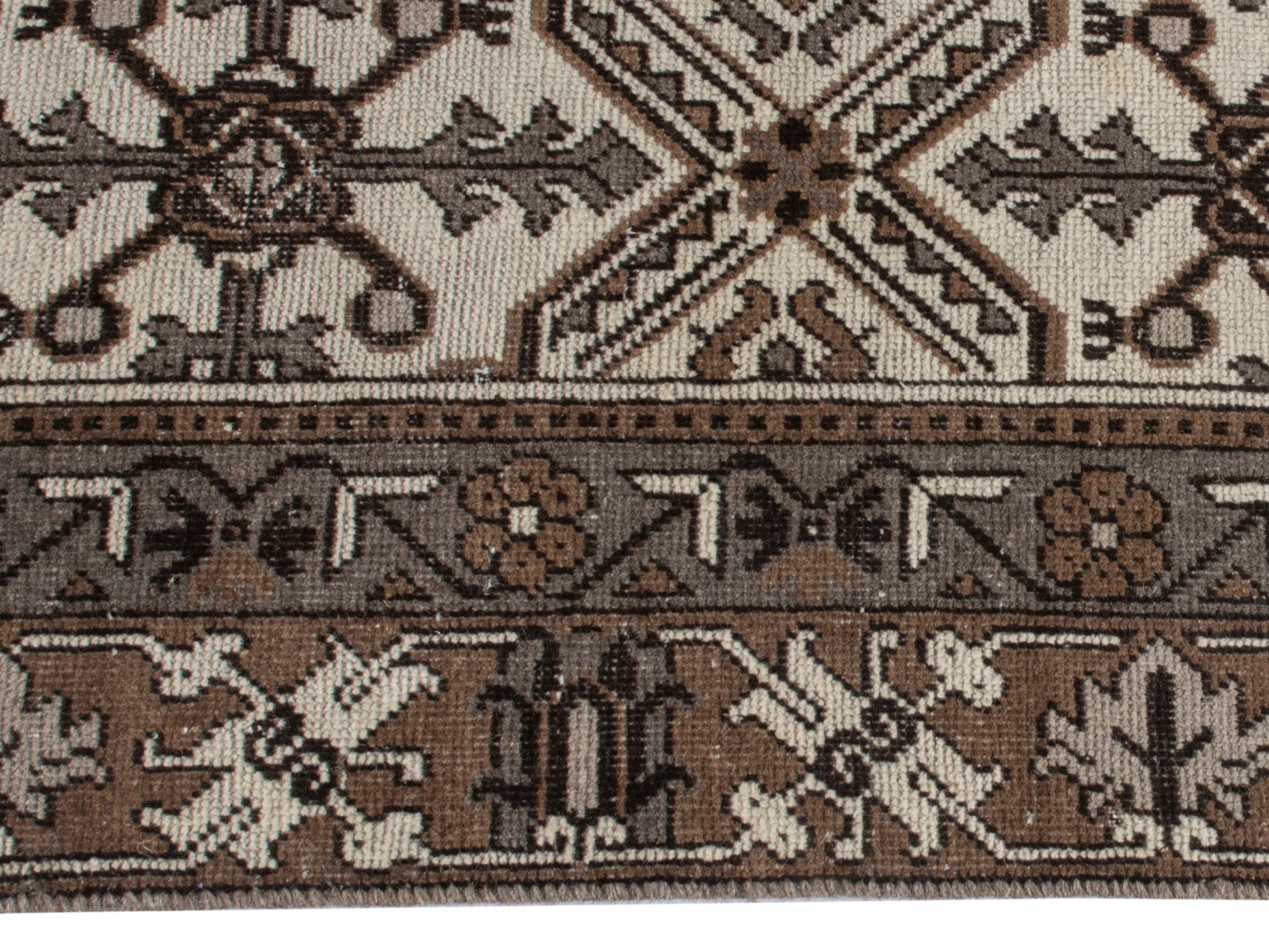 Persian Ferdos oversized rug in cream and dark brown, view 10 of 21