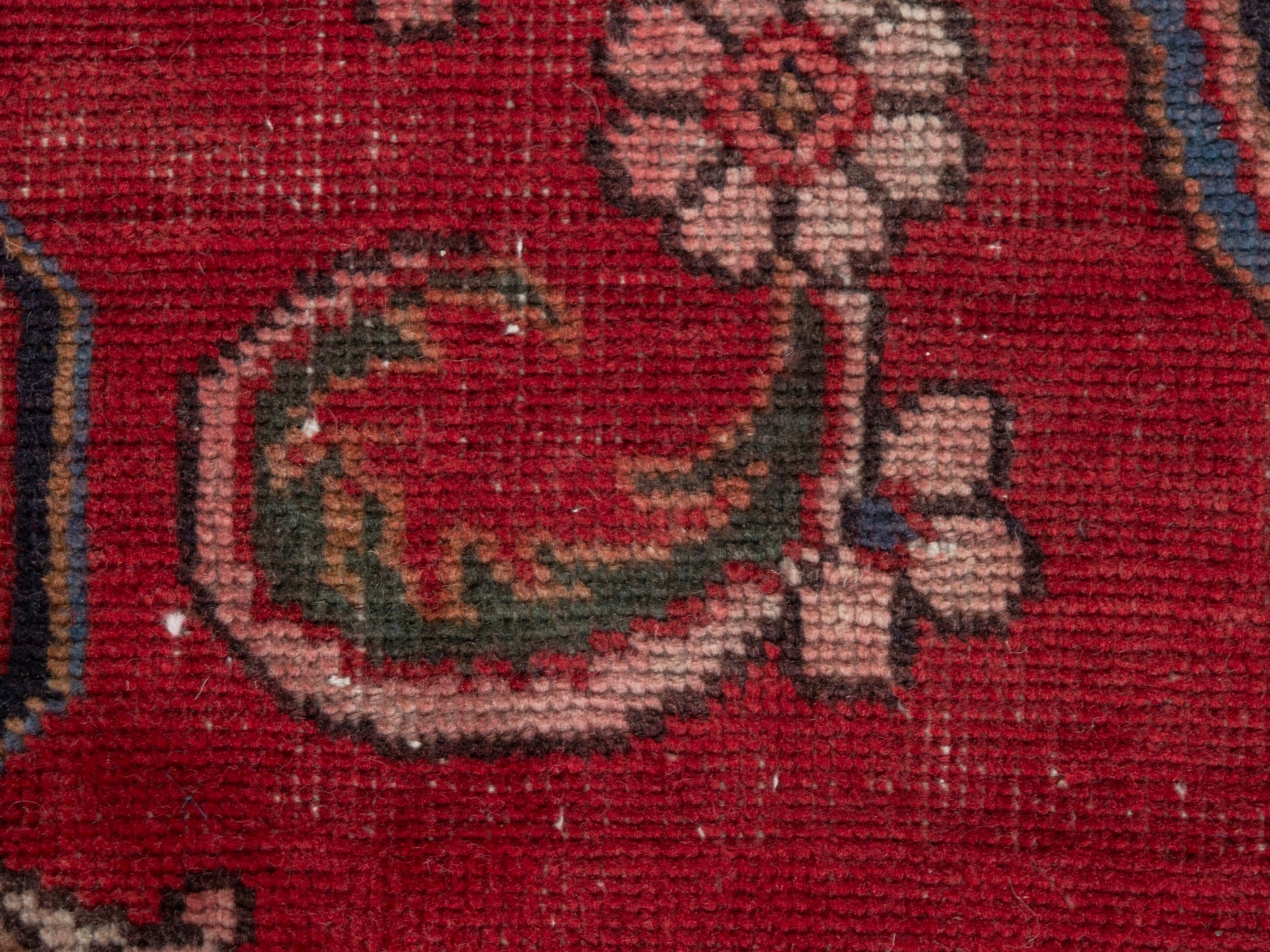 Persian Tabriz oversized rug in deep red and cream, view 17 of 22
