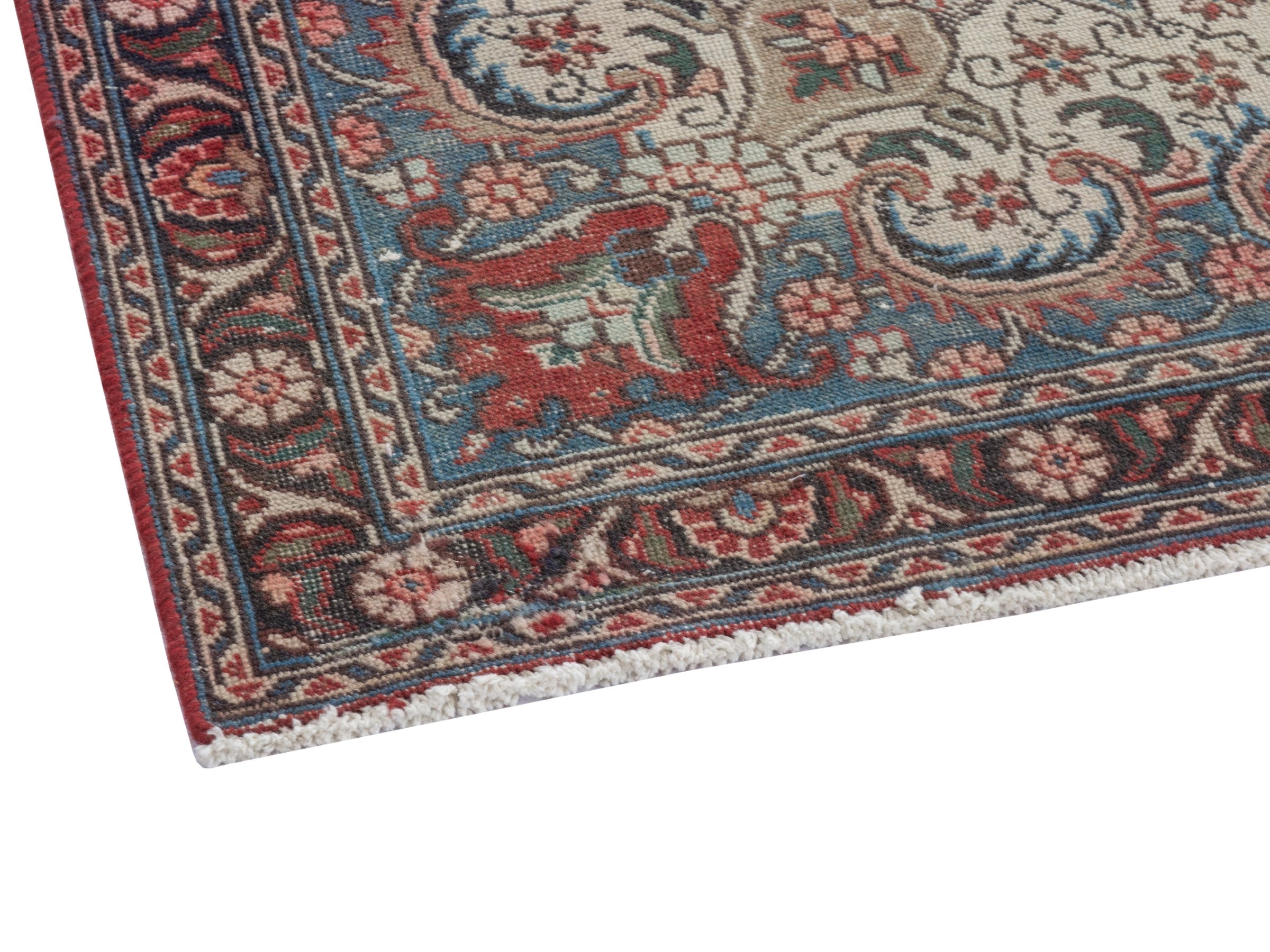 Persian Tabriz oversized rug in deep red and cream, view 5 of 22
