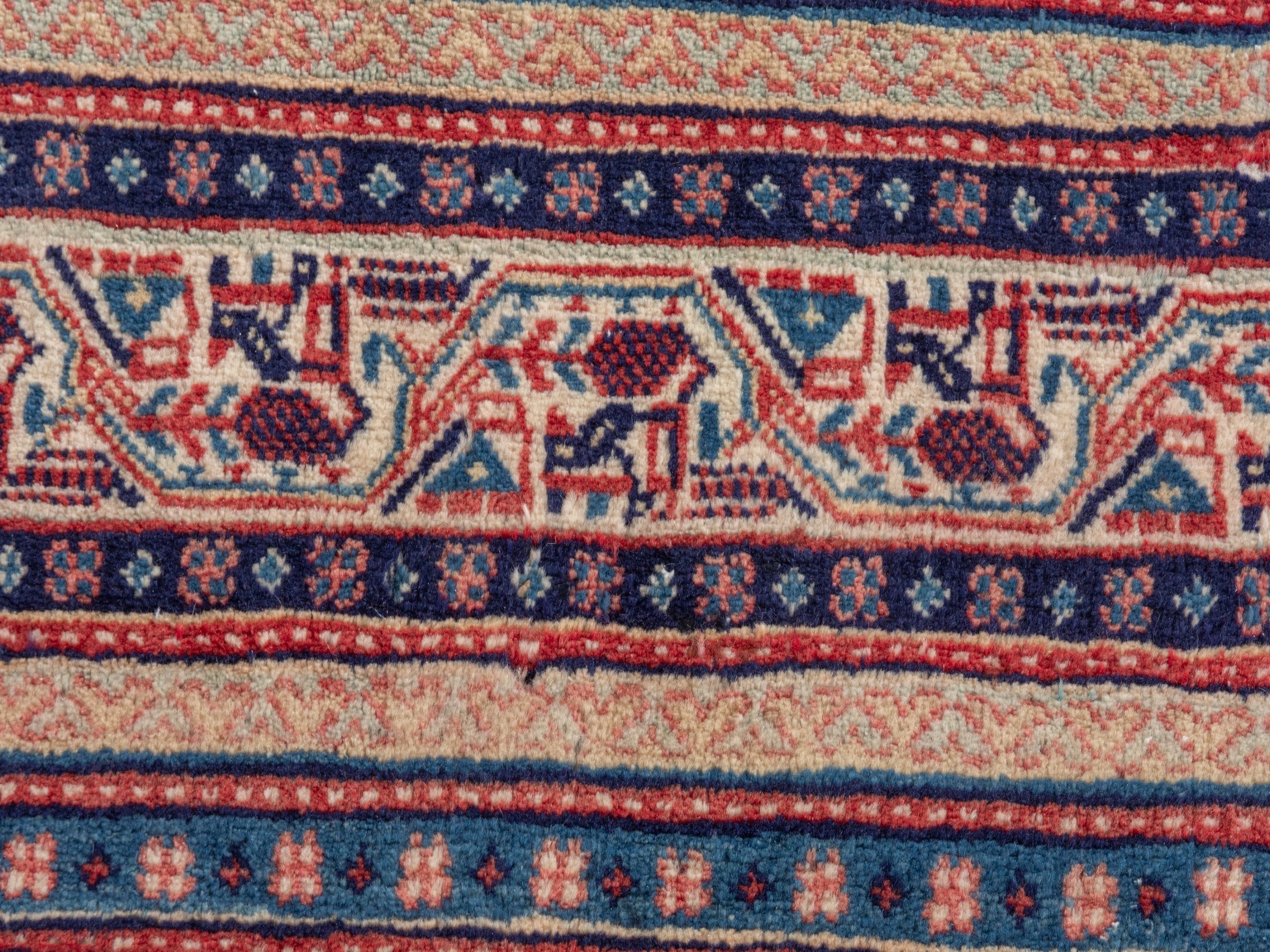 Persian Botteh oversized rug in burgundy and navy, view 15 of 23