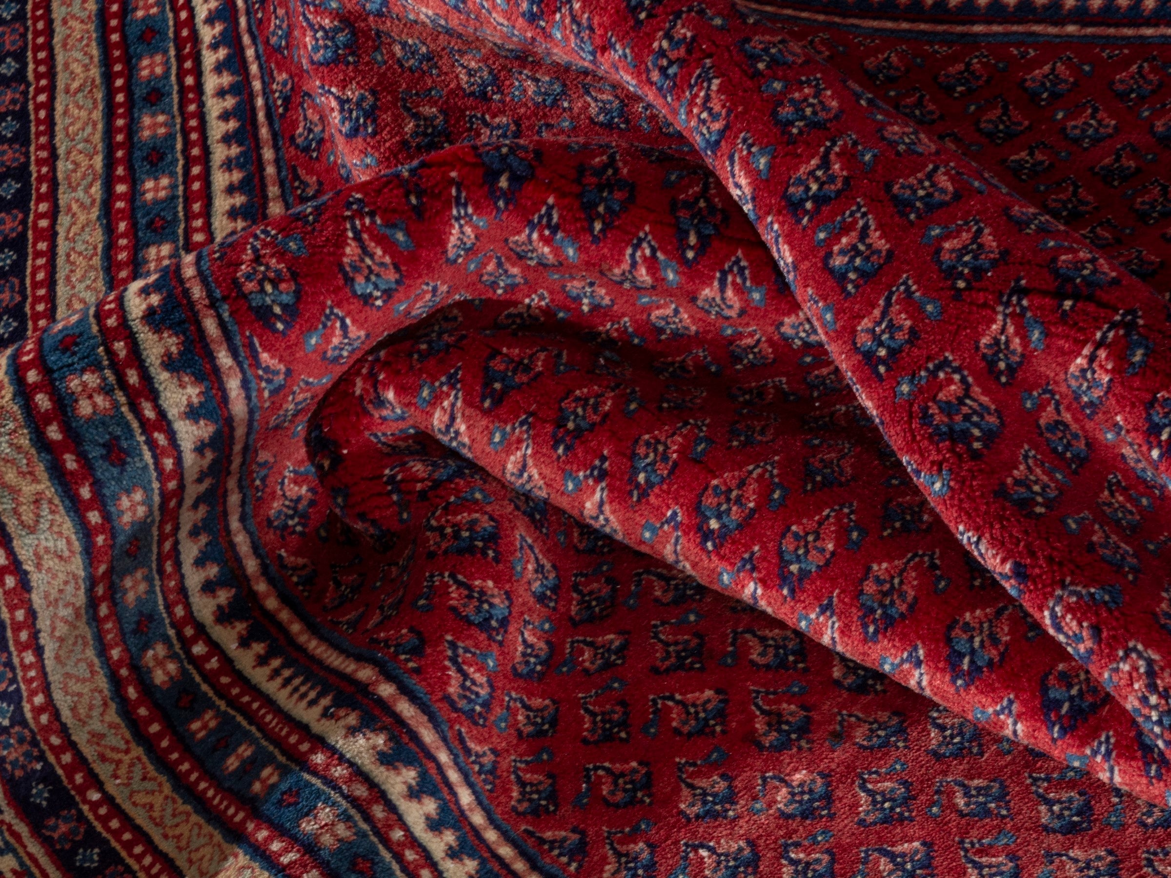 Persian Botteh oversized rug in burgundy and navy, view 18 of 23