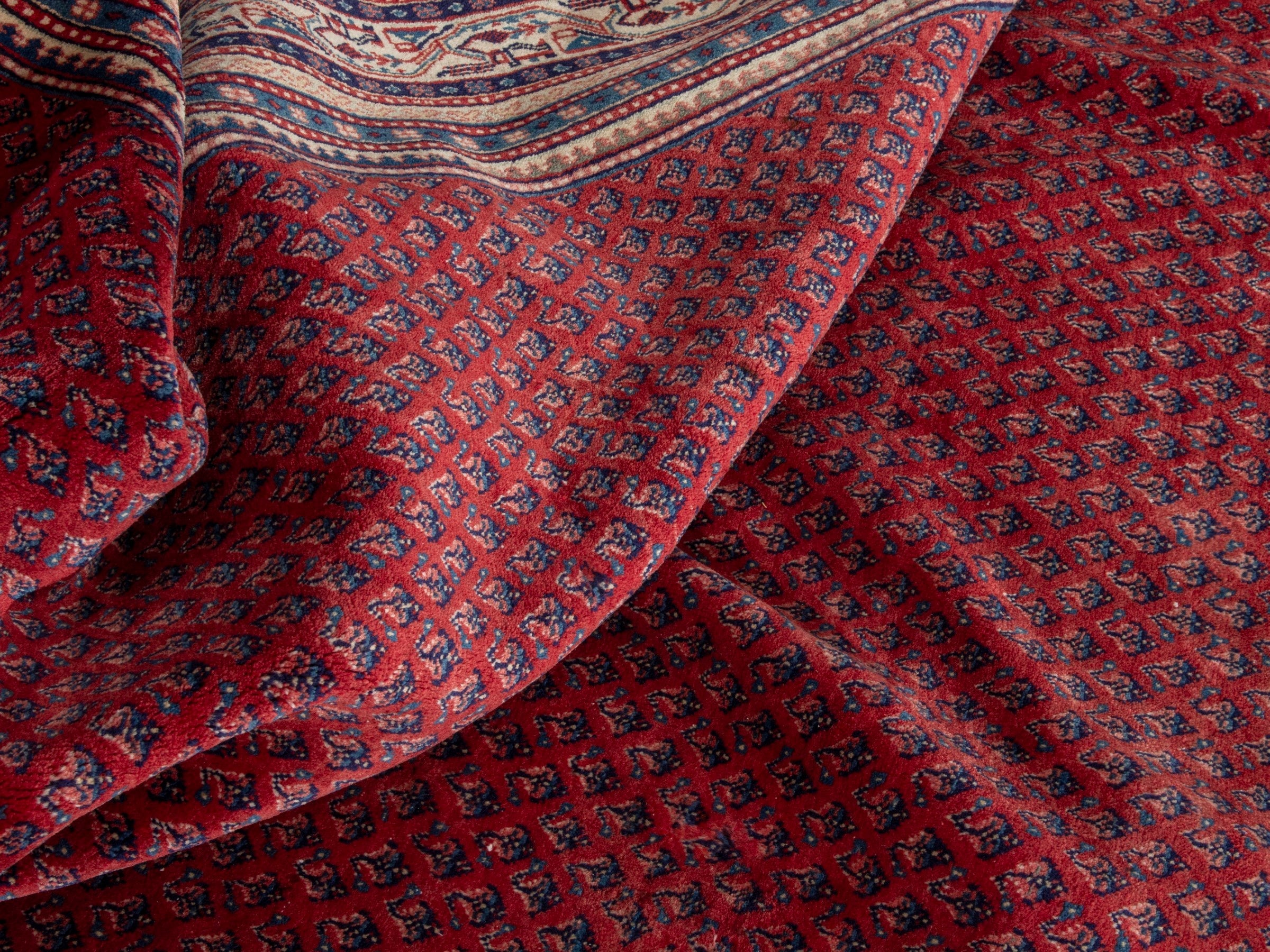 Persian Botteh oversized rug in burgundy and navy, view 19 of 23
