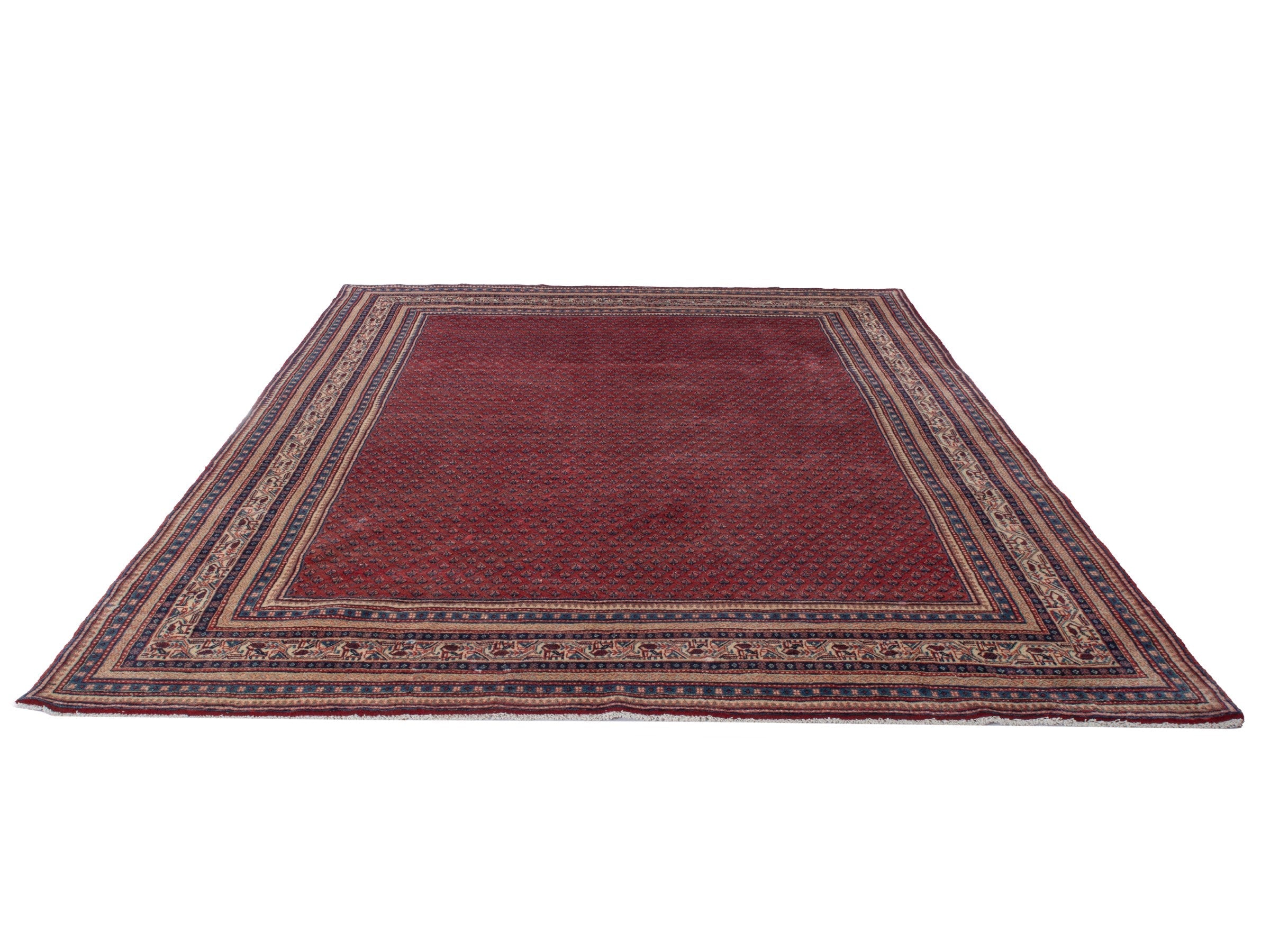 Persian Botteh oversized rug in burgundy and navy, view 2 of 23