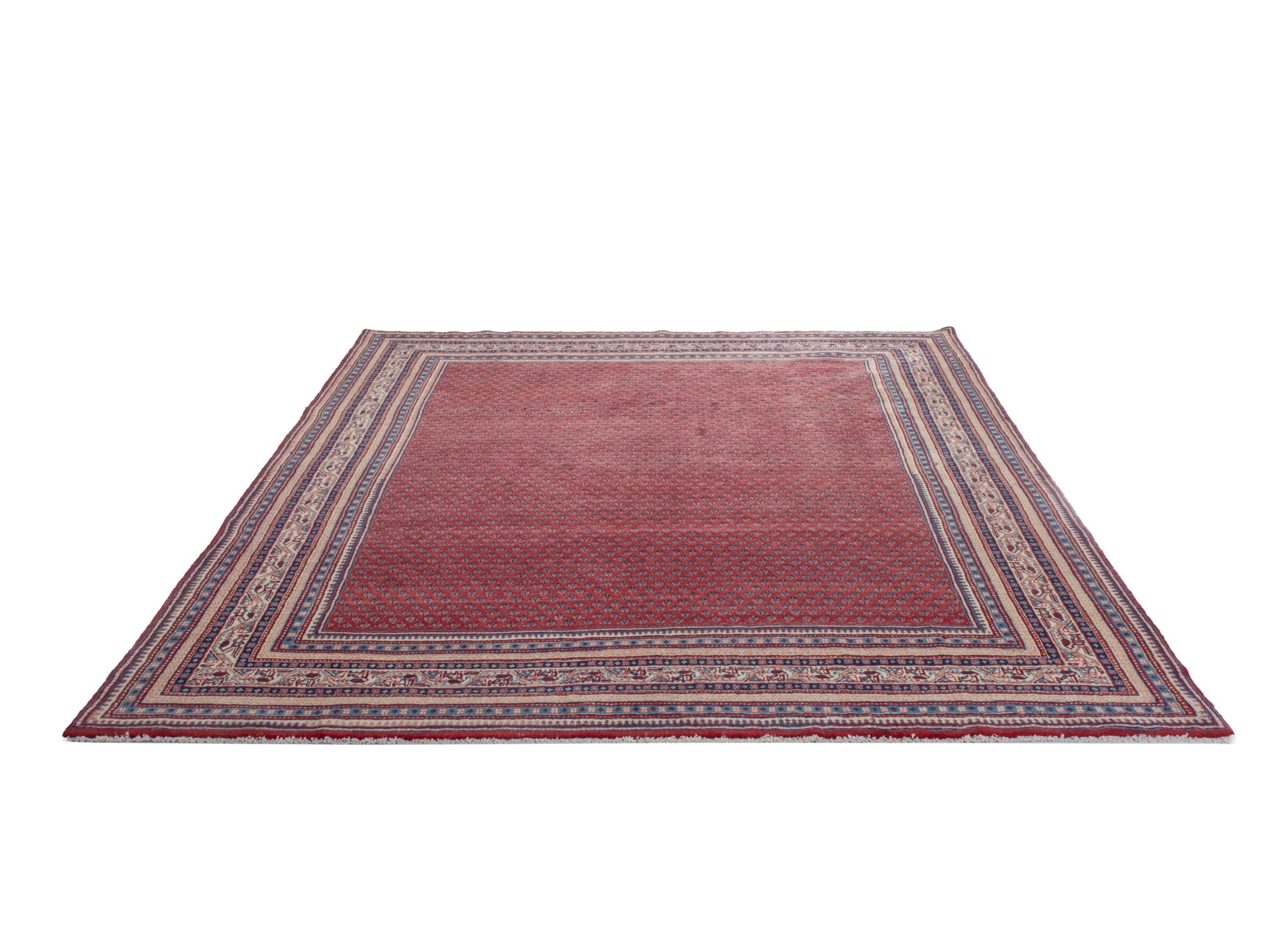 Persian Botteh oversized rug in burgundy and navy, view 3 of 23